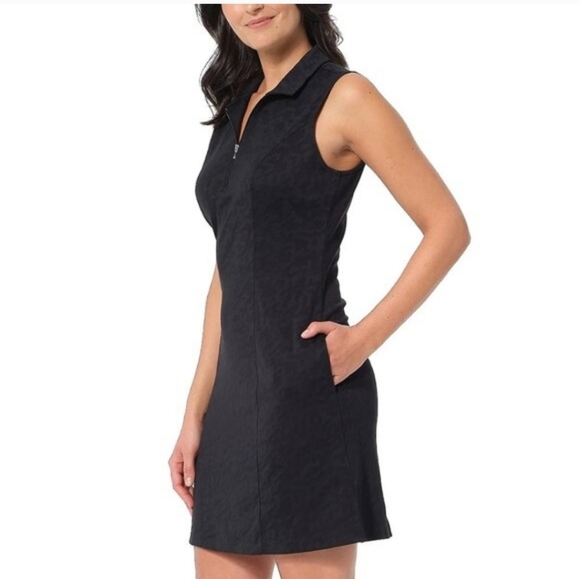 Greg Norman Sporty Athleisure Golf Tennis Sleeveless Polo Black Dress Size S - Picture 2 of 12